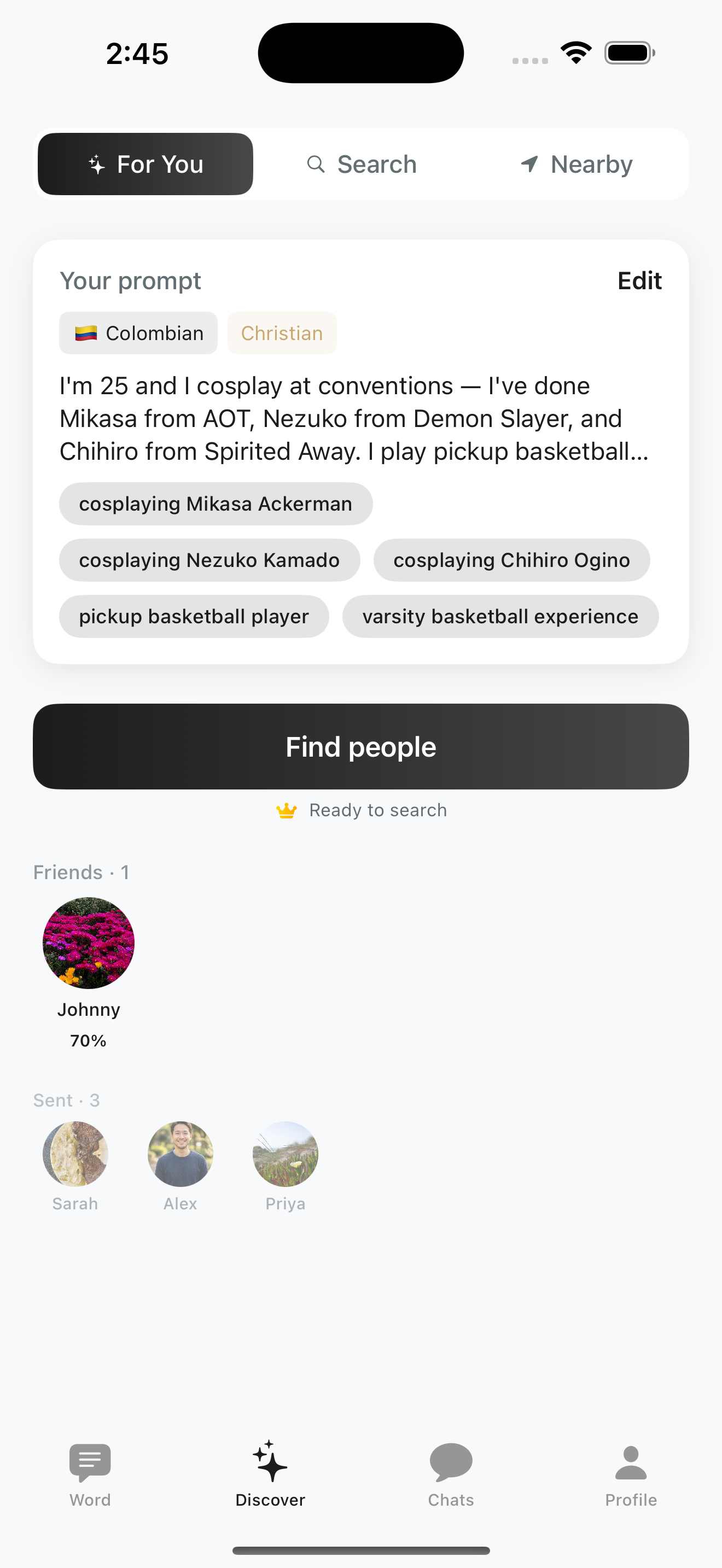 For You — AI matching