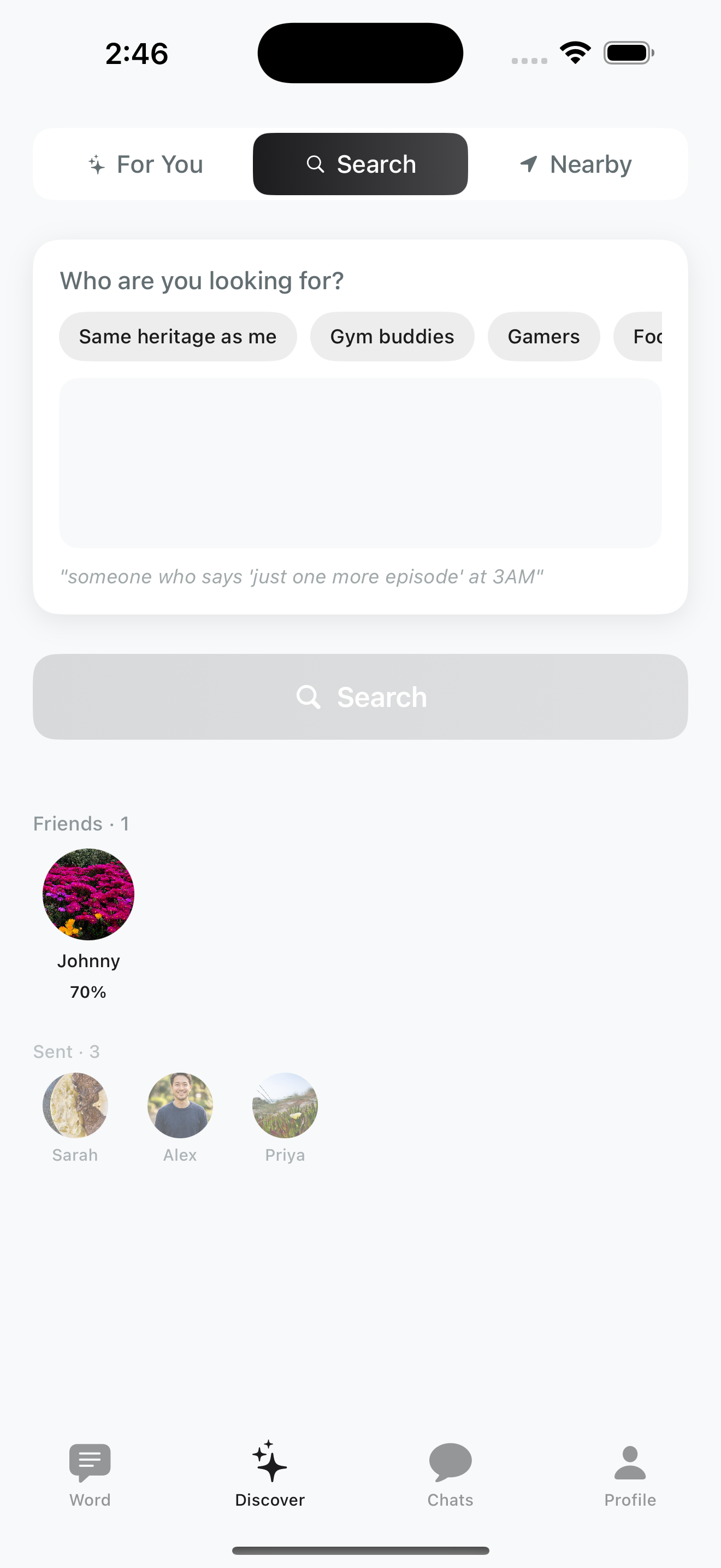 Search — describe who you want